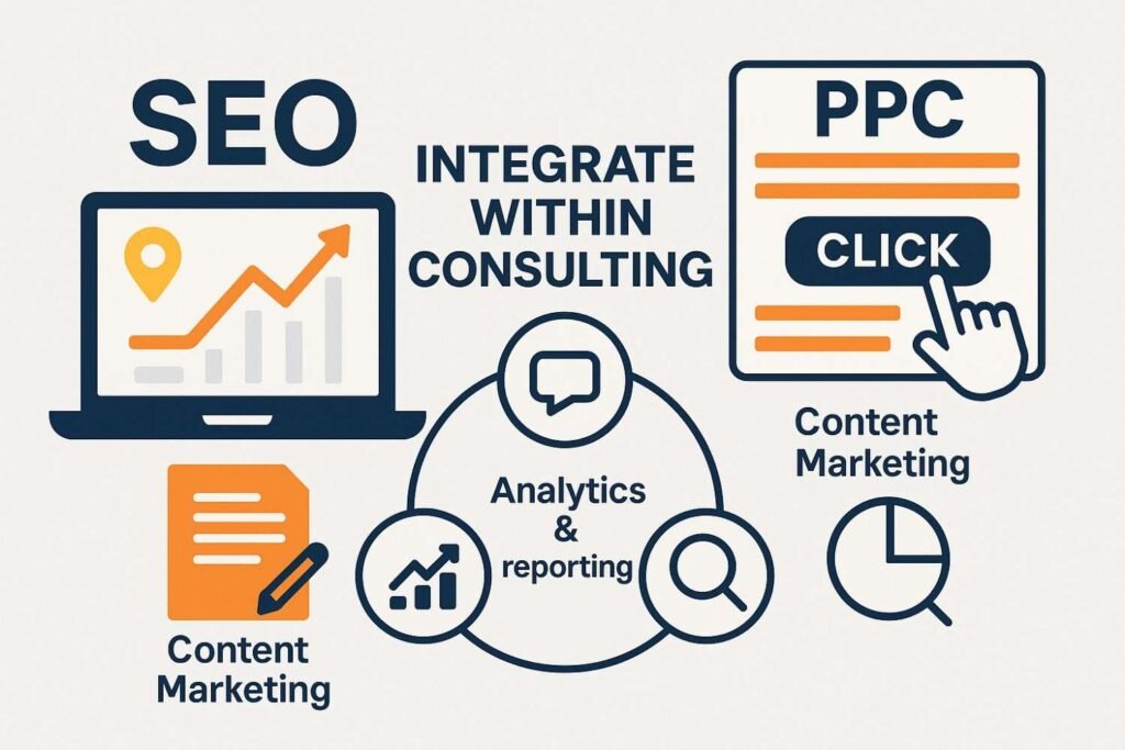 How SEO and PPC integrate within startup consulting