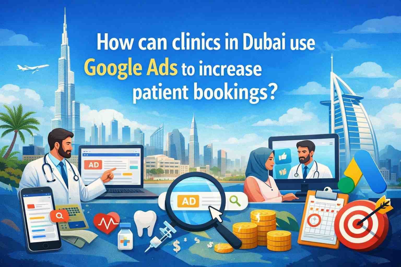 How can clinics in Dubai use Google Ads to increase patient bookings?