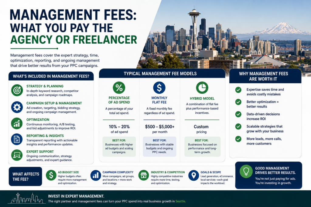Management feesw you pay the agency or freelancer